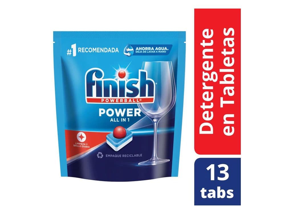 Finish Power Detergente Tabletas para Lavavajillas 13 u