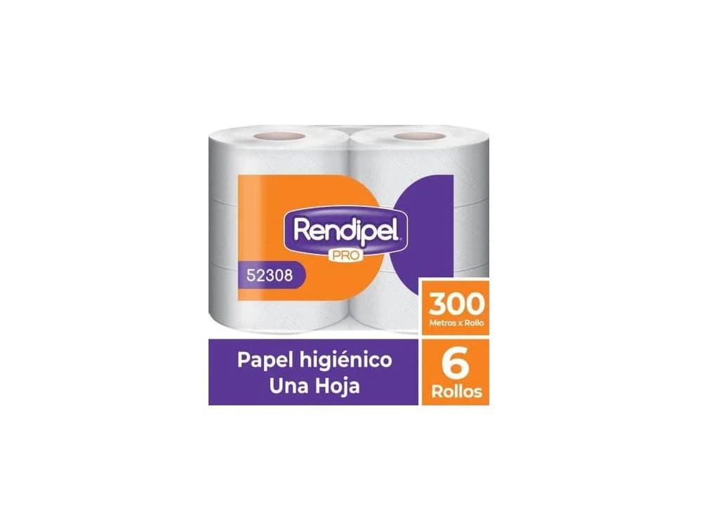 Papel Higiénico Rendipel Pro una hoja 6 rollos de 300 mt c/u
