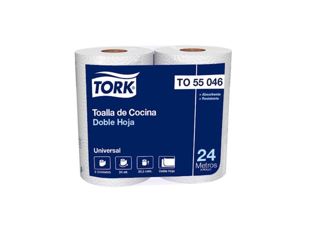 Toalla de papel Tork doble hoja 24 mts 2 rollos