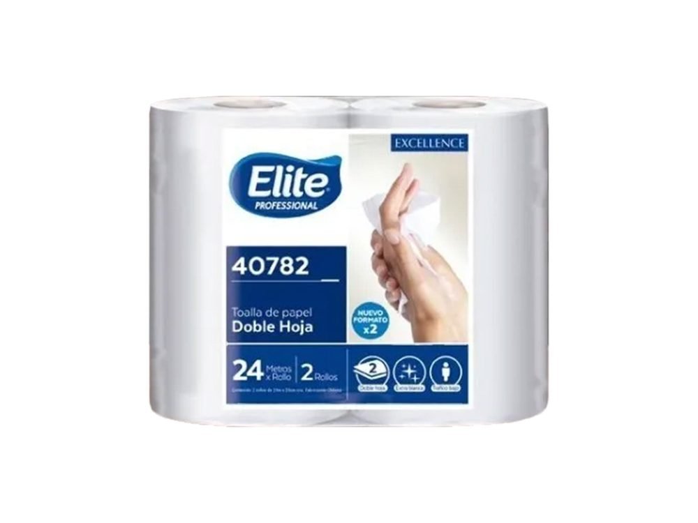 Toalla de papel Elite Excellence doble hoja 24 mts 2 rollos