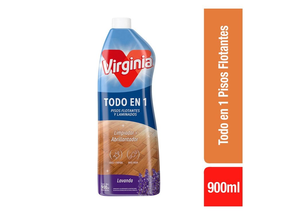Limpiador de pisos Flotantes y Laminados Virginia todo en 1 / 900 ml