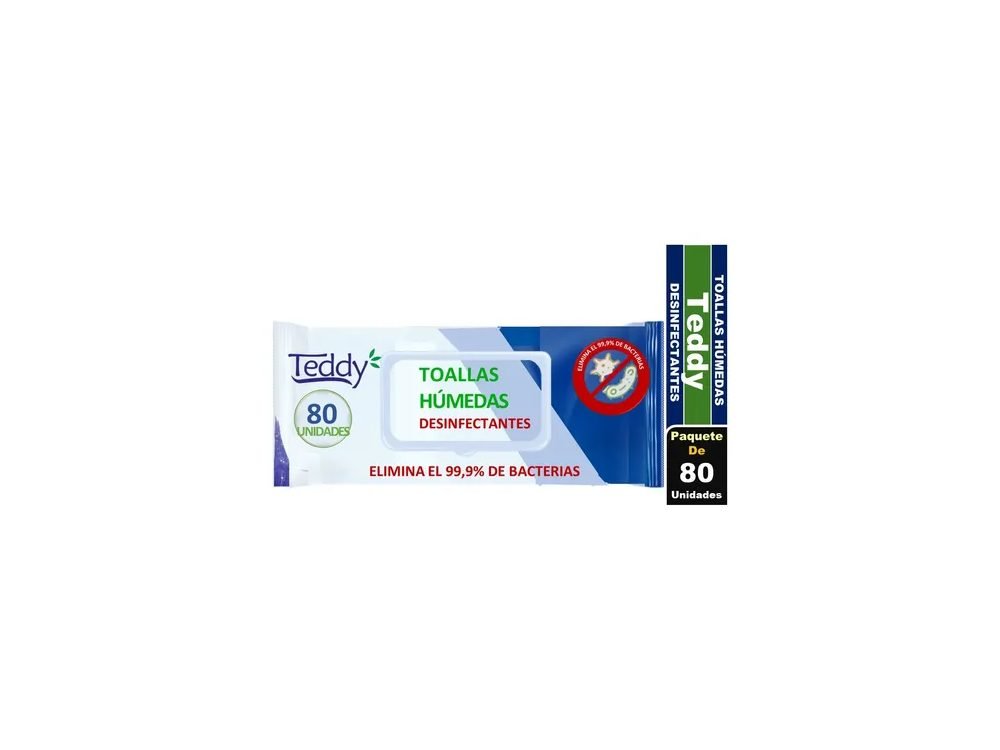 Toallas Húmedas Desinfectantes Teddy 80 u
